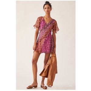 Anthropologie Soft Printed Mini Dress Floral